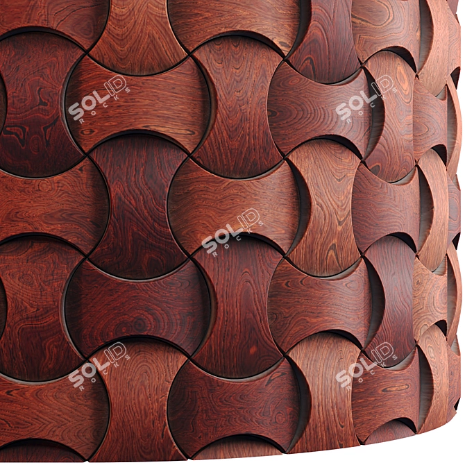 Wooden 3D Panel Collection | PBR | 4K 3D model image 5