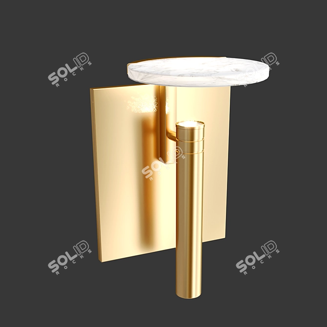 Modern Disc-Shaped Wall Sconce 3D model image 4