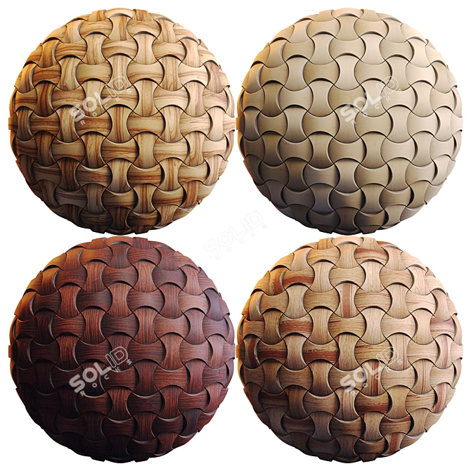 Wooden 3D Panel Collection | PBR 3D model image 3