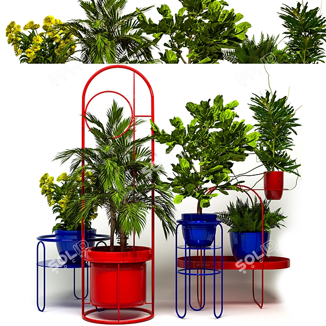 Green Oasis: Set of 10 Indoor Plants 3D model image 1