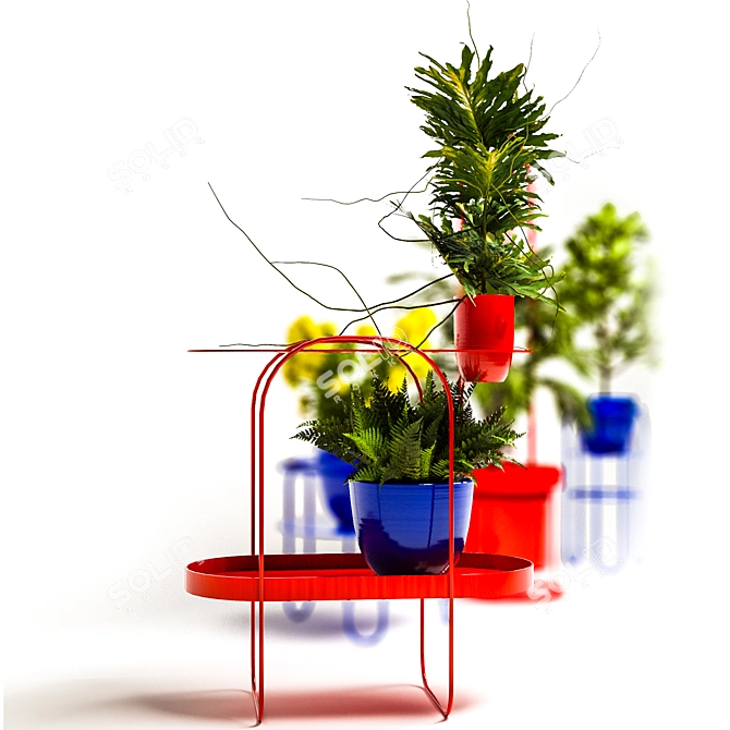 Green Oasis: Set of 10 Indoor Plants 3D model image 4