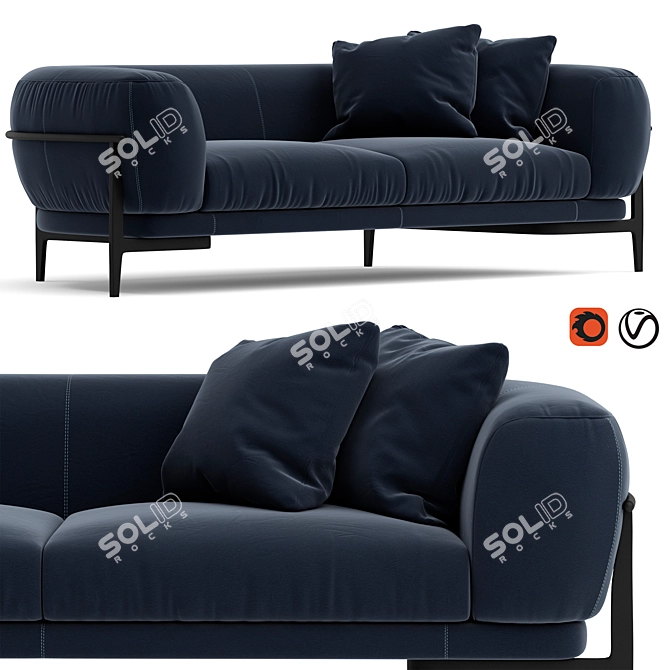 Natuzzi Oblo Modern Sofa 3D model image 1