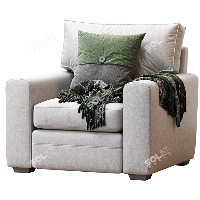 Elegant Pearce Square Armchair 3D model image 1