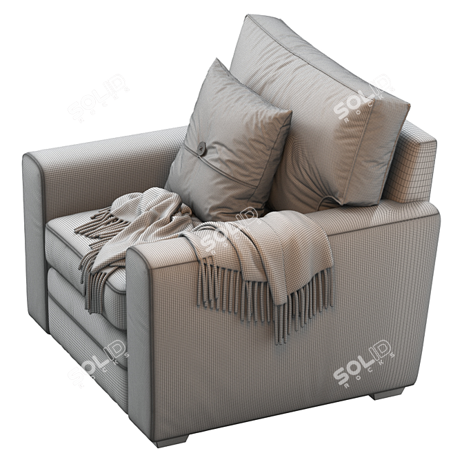 Elegant Pearce Square Armchair 3D model image 5