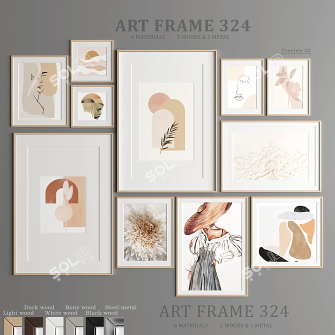 Versatile Art Frames in Various Sizes 3D model image 1