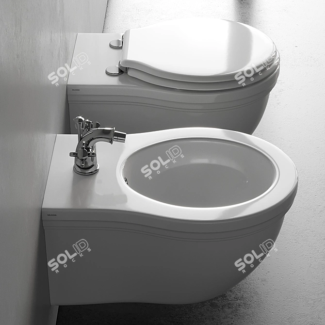 Galassia Ethos Wall-Hung WC & Bidet 3D model image 2