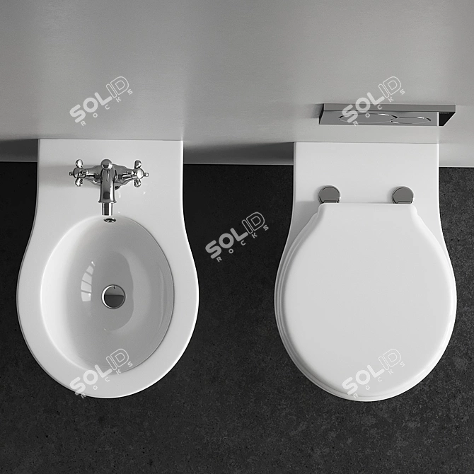 Galassia Ethos Wall-Hung WC & Bidet 3D model image 4