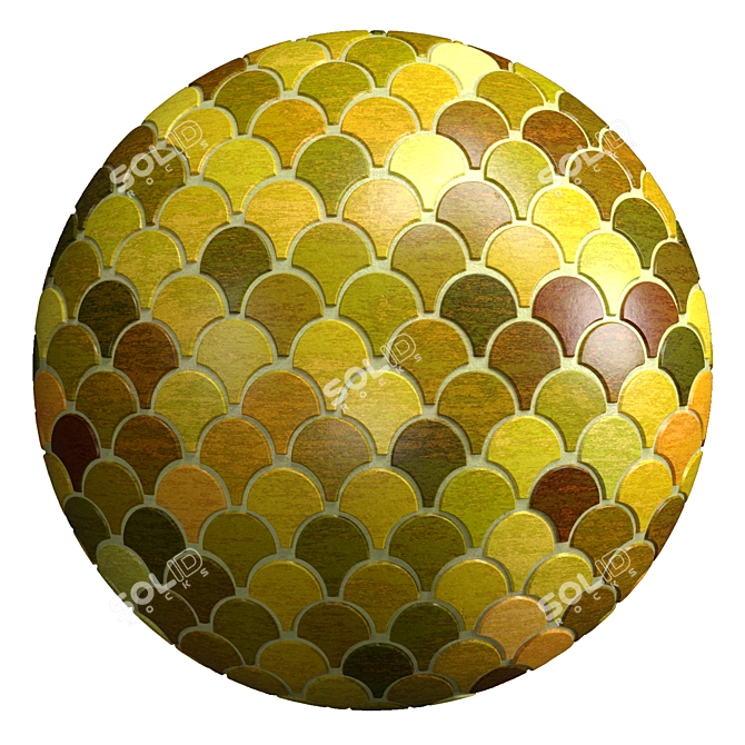 Fish Scale Tiles - Artisan PBR Materials 3D model image 5