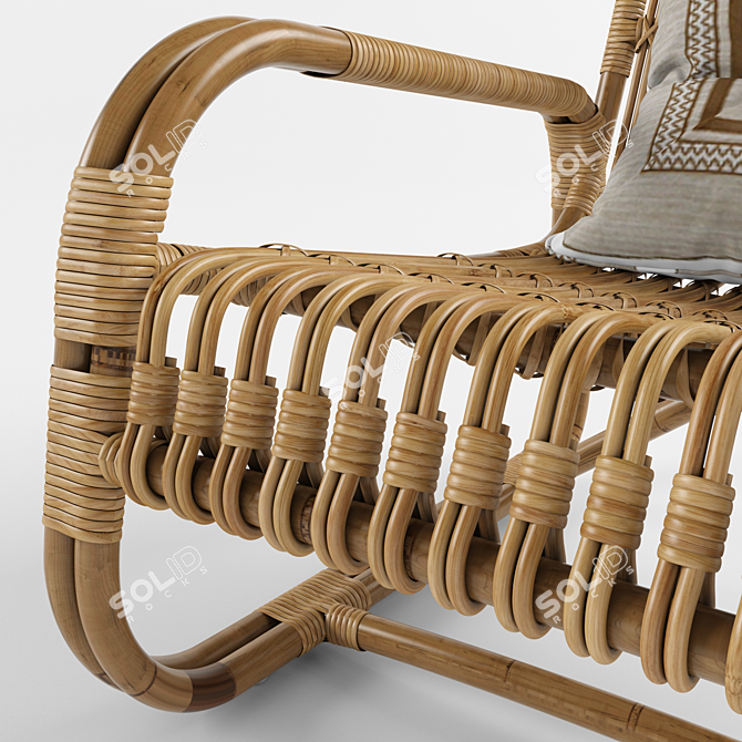 Sleek Curve Lounge Chair 3D model image 2