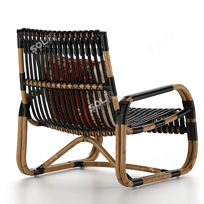 Sleek Curve Lounge Chair 3D model image 5