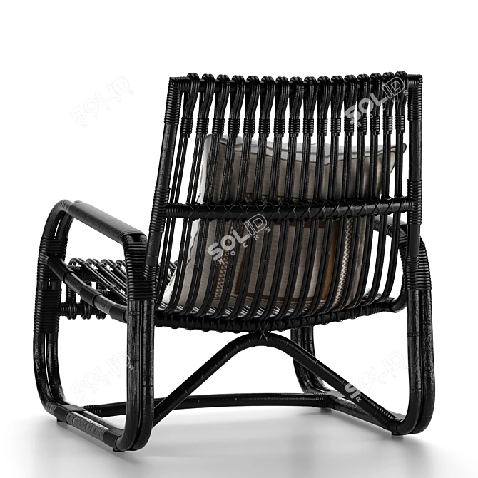 Sleek Curve Lounge Chair 3D model image 6