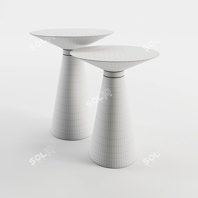Elegant Vida Coffee Table Set 3D model image 11