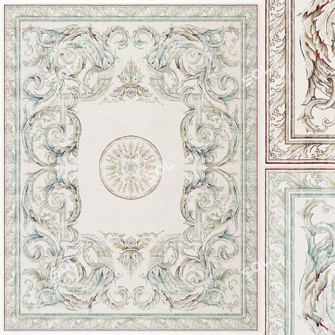 Aubusson Heraldry: Elegant Rug Set 3D model image 2