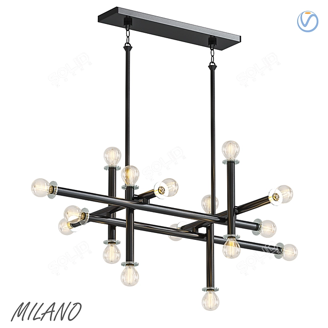 Elegant Milano Chandelier 3D model image 1