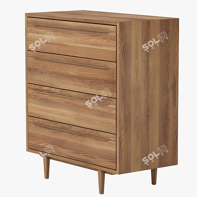 Modern Bruni Black Chest of Drawers 3D model image 3