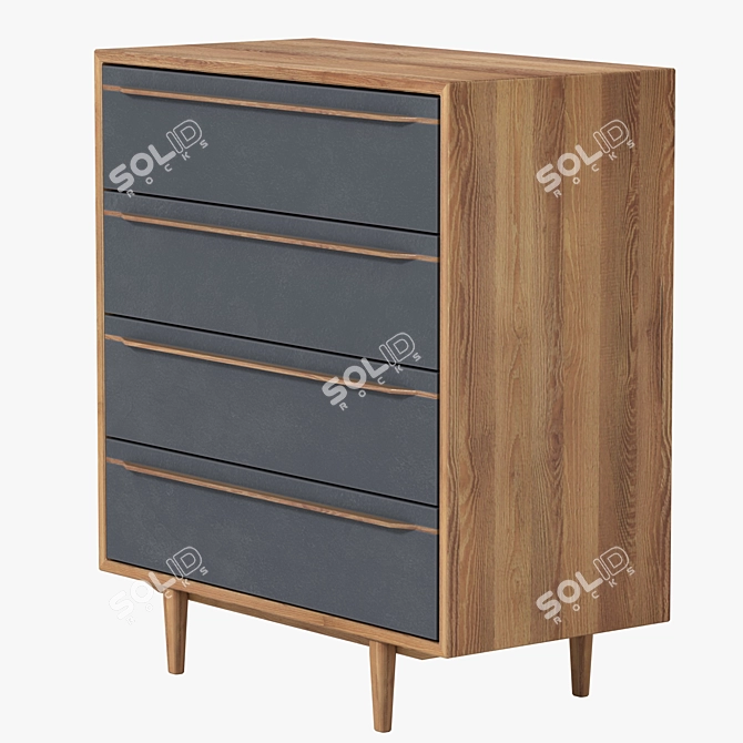 Modern Bruni Black Chest of Drawers 3D model image 4