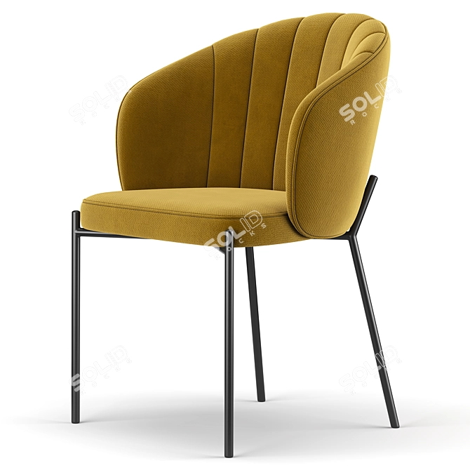 Elegant Shell Back Chair 3D model image 4
