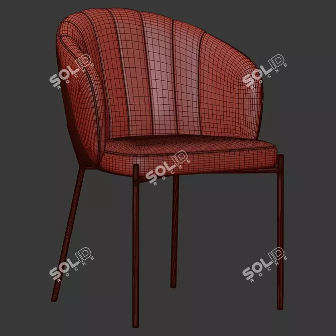 Elegant Shell Back Chair 3D model image 5