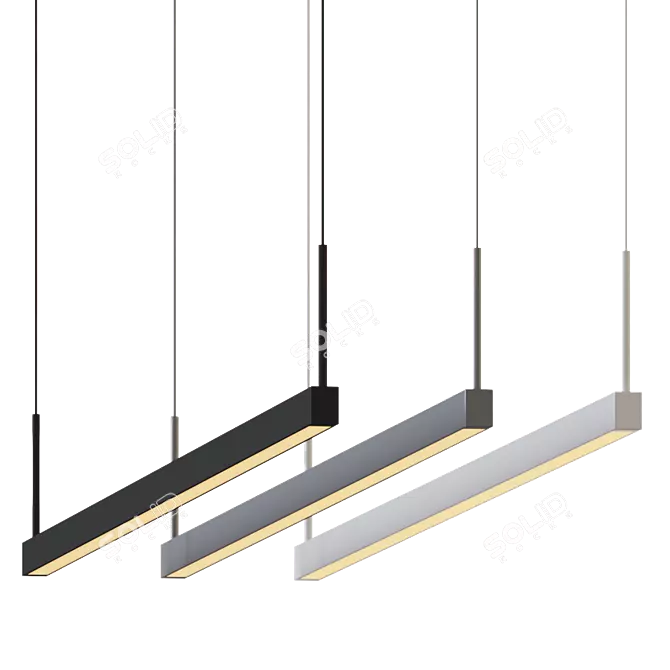 Sleek LED Pendant: Thin-Line Elegance 3D model image 1