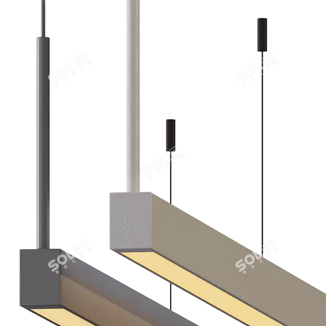 Sleek LED Pendant: Thin-Line Elegance 3D model image 2