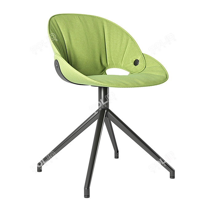 Sleek Swivel Chair with Aluminum Frame 3D model image 1