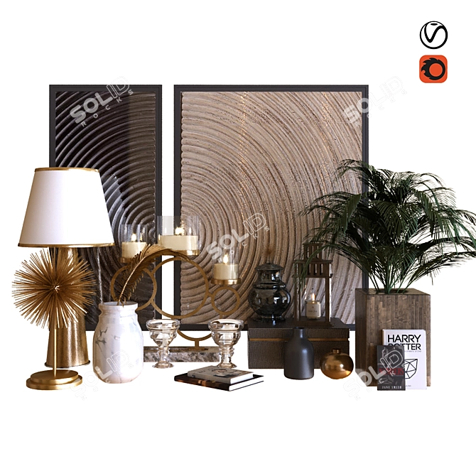 Modern Home Decor Set 3D model image 1