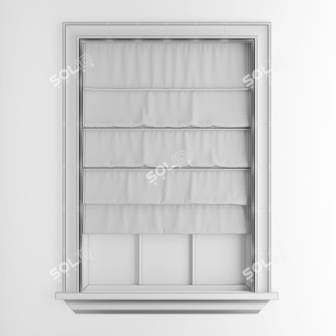 Elegant Roman Blinds for French Windows 3D model image 4