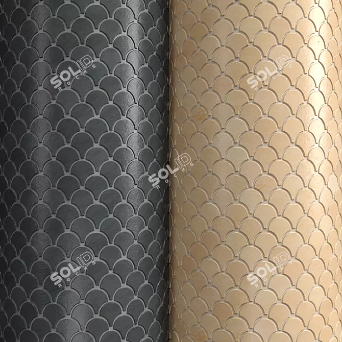 Fish Scale Tiles for Artisan Kitchen 3D model image 1