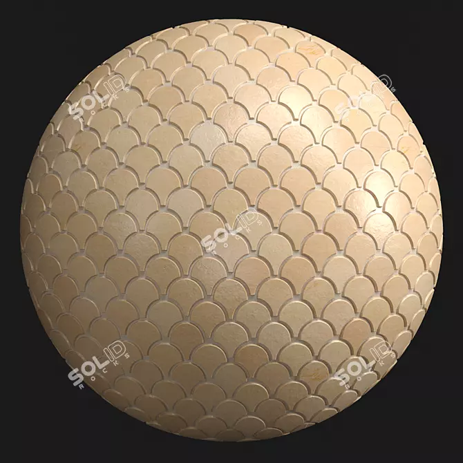 Fish Scale Tiles for Artisan Kitchen 3D model image 3