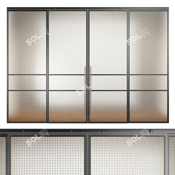 Loft Glass Partition: Contemporary Design for Modern Spaces 3D model image 1