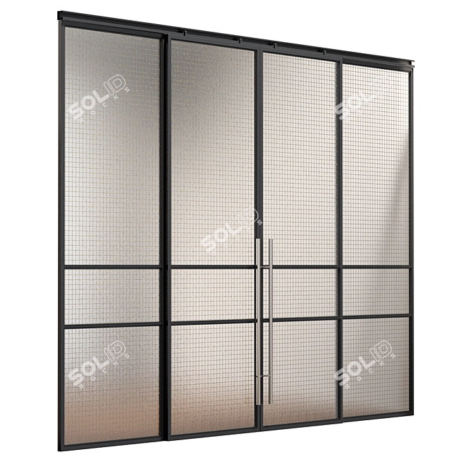 Loft Glass Partition: Contemporary Design for Modern Spaces 3D model image 4