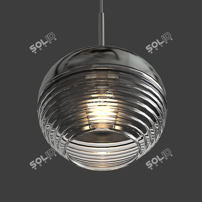 ARTE Wave A7761SP-1CC Modern Chrome Pendant Light 3D model image 2