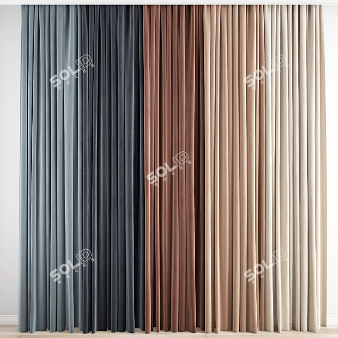 Stylish Curtain Design 3D Model 3D model image 4