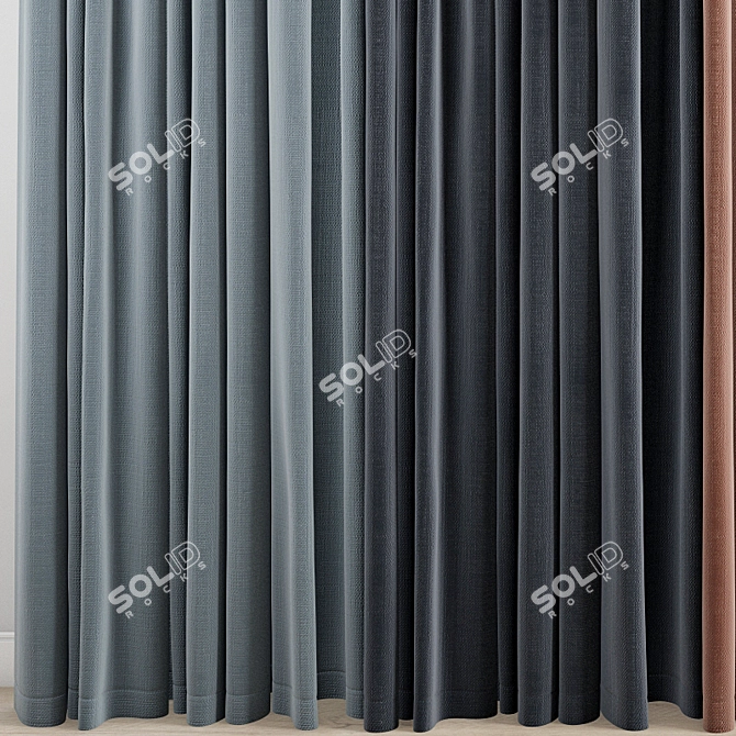 Stylish Curtain Design 3D Model 3D model image 5