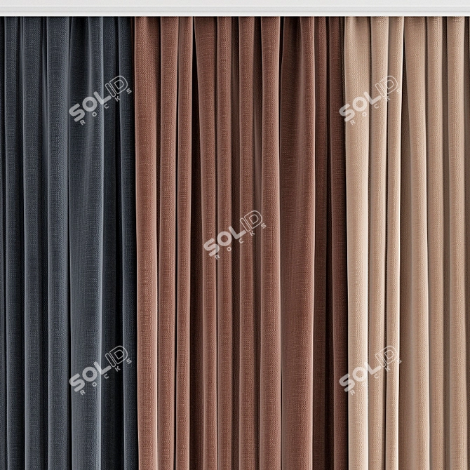 Stylish Curtain Design 3D Model 3D model image 2