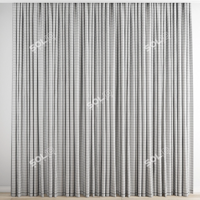 Stylish Curtain Design 3D Model 3D model image 3