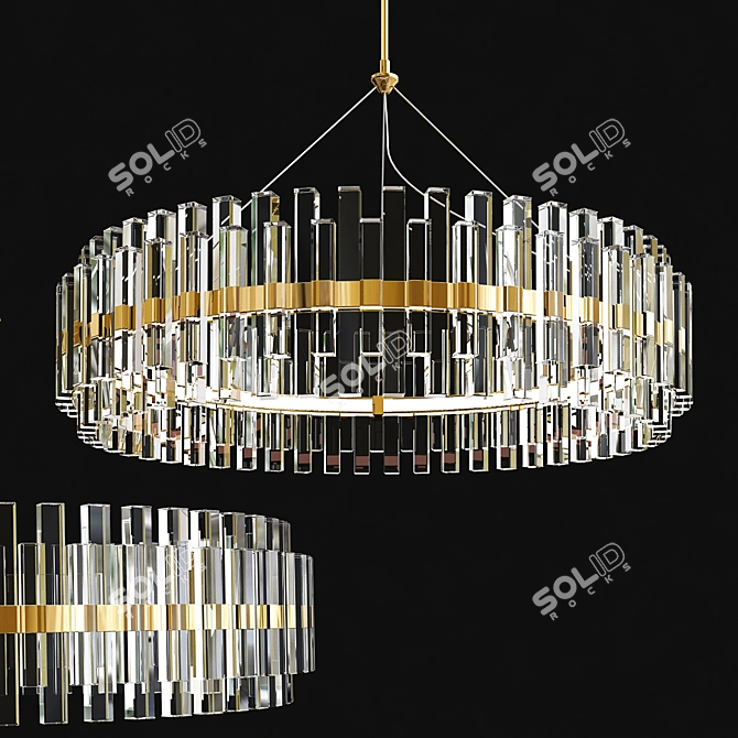 Glamourous Phoebe Crystal Chandelier 3D model image 1