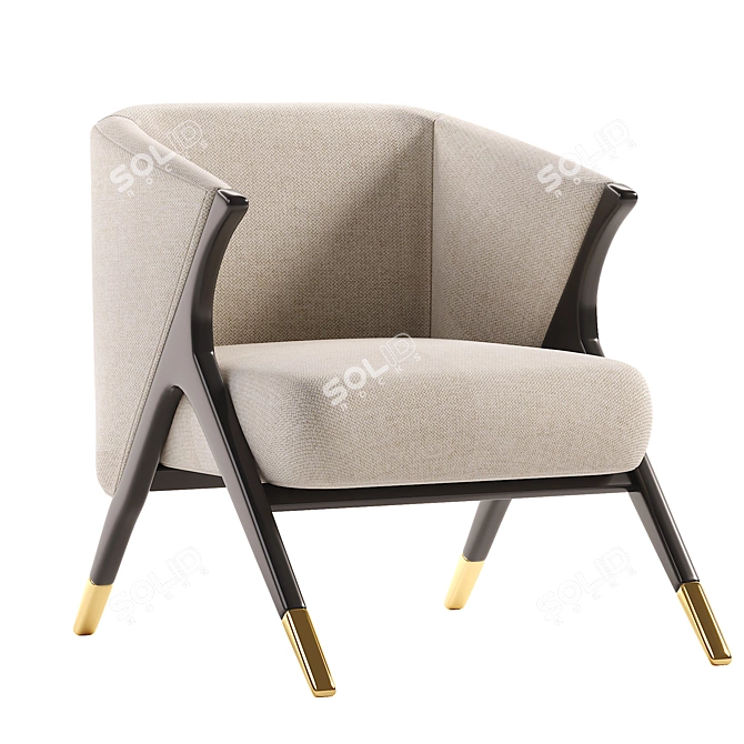 Sleek Modern Dining Chair 3D model image 1