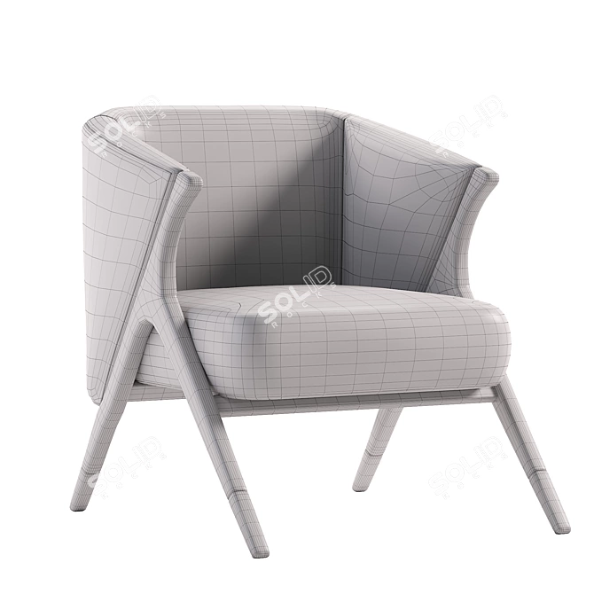Sleek Modern Dining Chair 3D model image 4