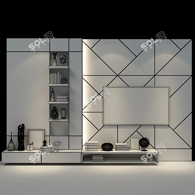 Elegant Cabinet Furniture 0114 3D model image 3