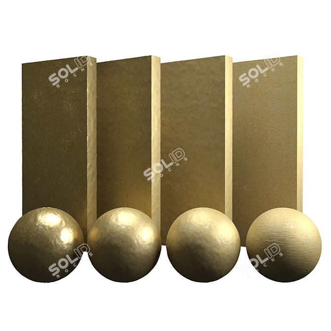 Luxury Gold Brushed Texture 3D model image 1