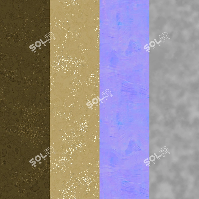 Luxury Gold Brushed Texture 3D model image 3