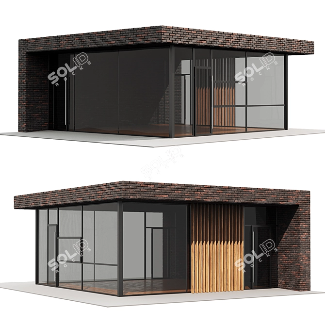 Multi-purpose Checkpoint and Mini-Office 3D model image 1