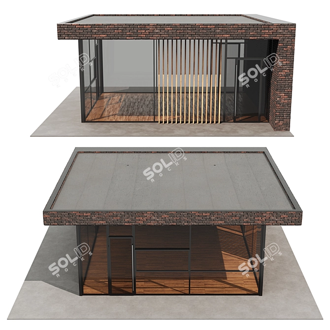 Multi-purpose Checkpoint and Mini-Office 3D model image 2