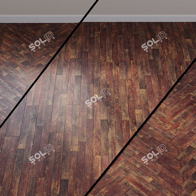 Title: Red Lacquered Oak Laminate 3D model image 1