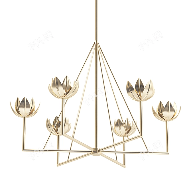 Elegant Alberto Chandelier 3D model image 1