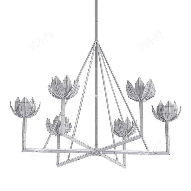 Elegant Alberto Chandelier 3D model image 2