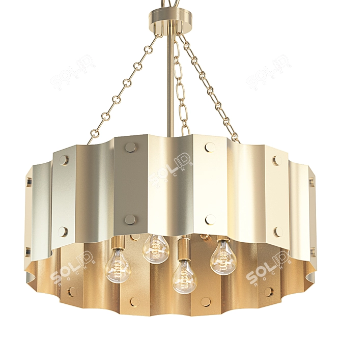 Clausten 4-Light Chandelier: Elegant Illumination for Any Space 3D model image 1