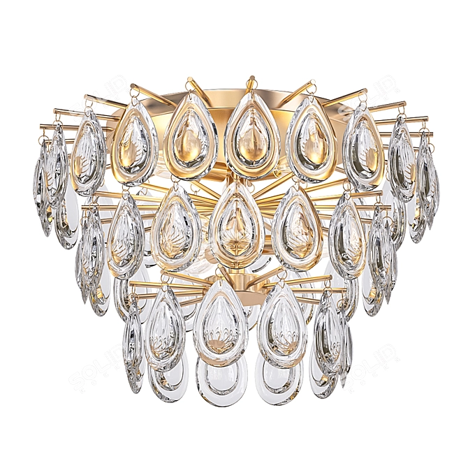 Elegant Liscia Flush Mount Light 3D model image 1