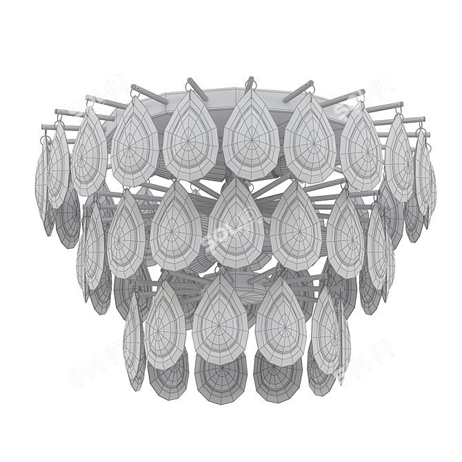 Elegant Liscia Flush Mount Light 3D model image 2